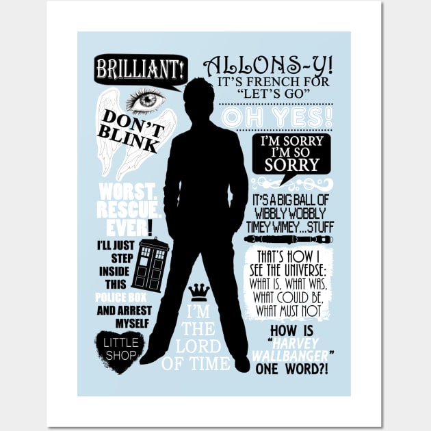 Doctor Who - 10th Doctor Quotes Wall Art by Fantality